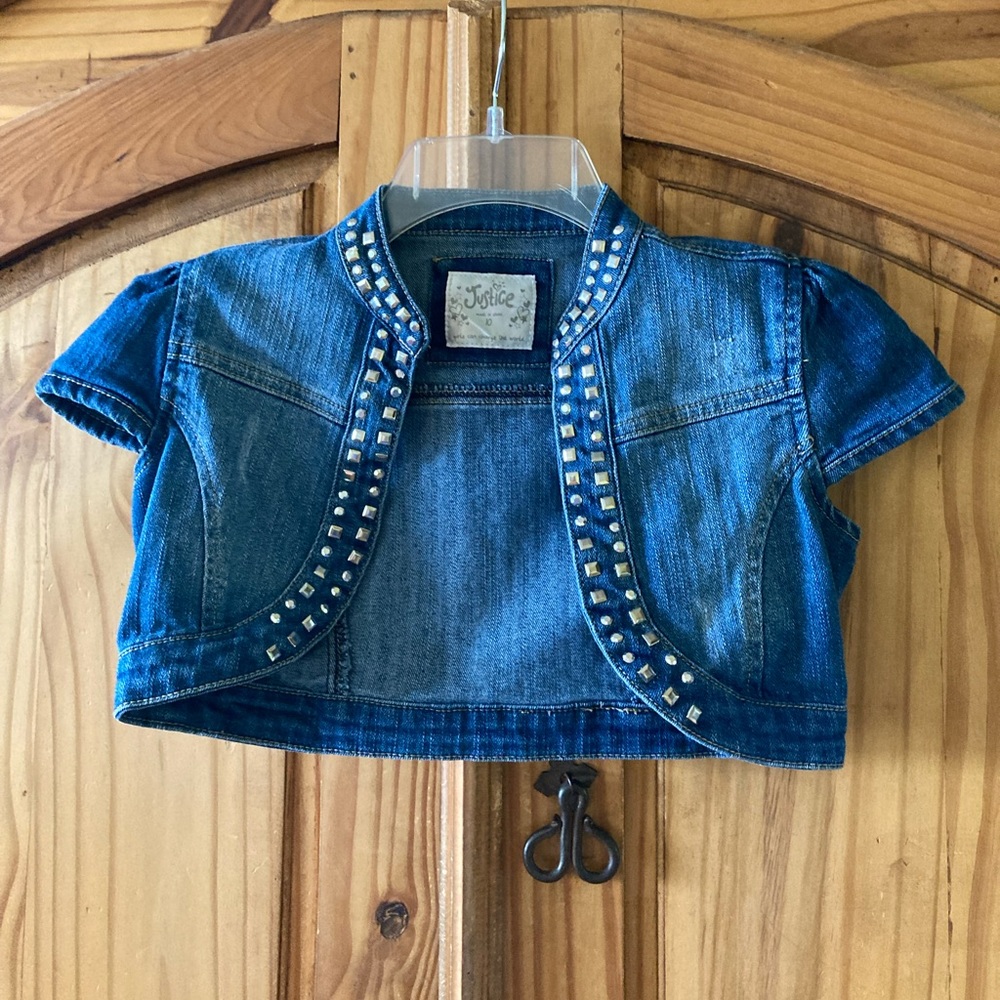 Justice Denim Jacket with Silver Studs